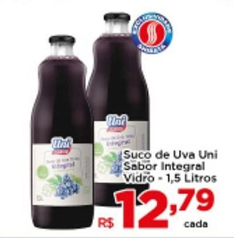 Shibata Supermercados Suco de Uva Uni Sabor Integral Vidro 1.5L oferta