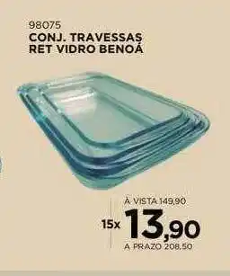Benoit Conj. travessas ret vidro benoá oferta