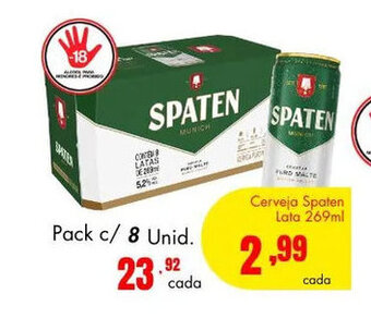 Barbosa Supermercados Cerveja Spaten lata 269ml oferta
