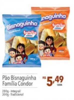 Supermercados Condor Pão bisnaguinha familia condor oferta