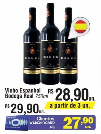 Fort Atacadista Vinho Espanhol Bodega Real 750ml oferta