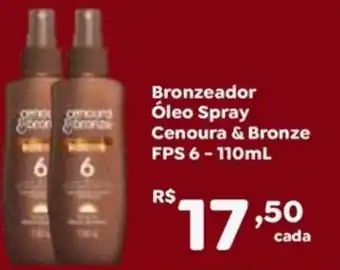 Drogaria Total Bronzeador Oleo Spray Cenoura & Bronze FPS 6 110ml oferta