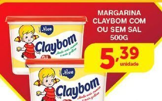 Roldão Margarina claybom com ou sem sal 500g oferta