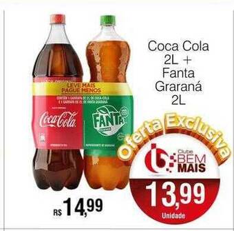 Supermercado Bem Barato Coca cola 2l + fanta guaraná 2l oferta