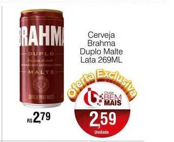 Supermercado Bem Barato Cerveja brahma duplo malte lata oferta
