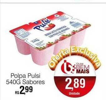 Supermercado Bem Barato Polpa pulsi sabores oferta