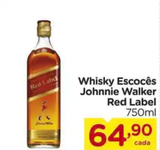 Carrefour Whisky Escoes Johnnie Walker RedLabel 750ml oferta