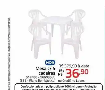 Lojas Lebes Mesa c 4 cadeiras mor oferta