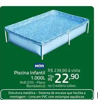 Lojas Lebes Piscina infantil 1.000l mor oferta