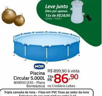 Lojas Lebes Piscina circular 5.000l mor oferta