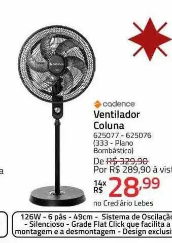 Cadence ventilador coluna