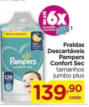 Carrefour Fraldas Descartaveis Pampers Comfort Sec oferta