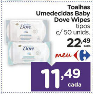 Carrefour Toalhas Umedecidas Baby Dove Wipes oferta