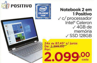 Carrefour Notebook 2 em 1 Positivo oferta