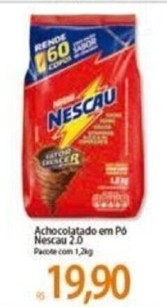 Atacadão Achocolatado em po Nescau 2.0 1.2kg oferta