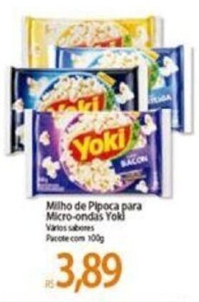 Atacadão Milho de Pipoca para Micro Ondas Yoki 100g oferta