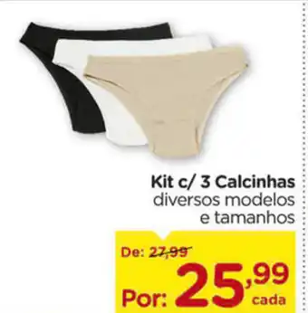 Carrefour Kit C/3 Calcinhas oferta