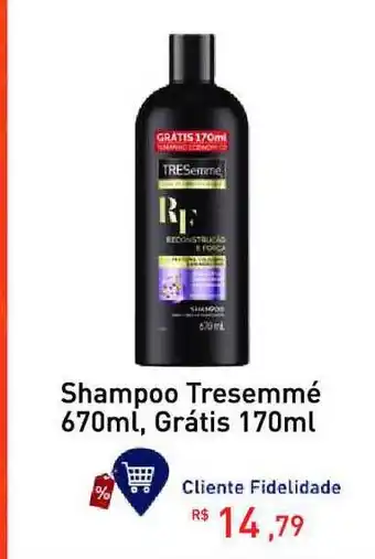 Shampoo Tresemmé 670ml Grátis 170ml