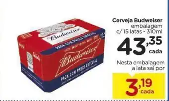 Carrefour Cerveja Budweiser 310ml c/15 latas oferta