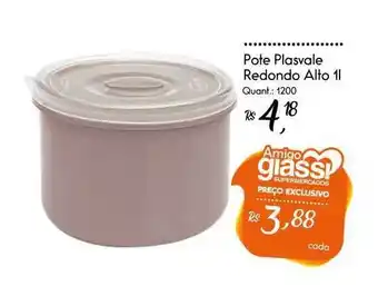 Pote Plasvale Redondo Alto 1L