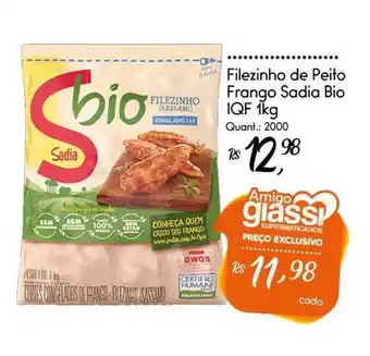 Giassi Supermercados Filezinho De Peito Frango Sadia Bio Iqf 1kg oferta