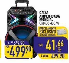 Mercantil Rodrigues Caixa amplificada mondial cm400 400 w oferta