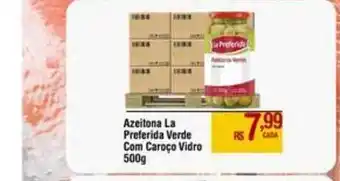 Azeitona La Preferida Verde Com Caroço Vidro 500g