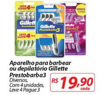 Nacional Aparelho para barbear ou depilatorio Gillette Prestobarba3 oferta