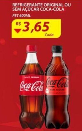 Refrigerante Original ou sem Acucar Coca Cola 600ml