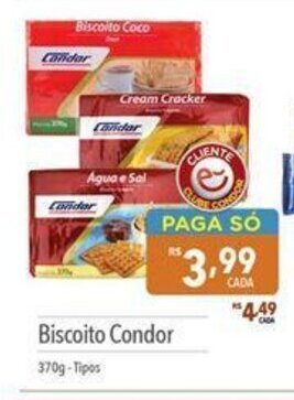 Supermercados Condor Biscoito Condor 370g oferta