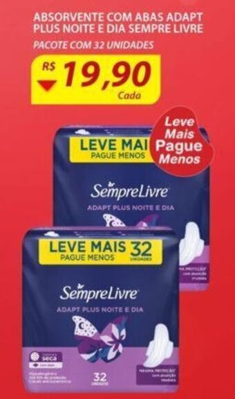 Absorvente com Abas adapt Plus Noite e Dia sempre livre