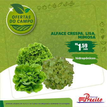 Supermercado Precito Alface Crespa, Lisa, Mimosa oferta