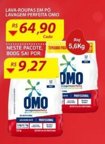 Assaí Atacadista Lava roupas em po Lavagem Perfeita Omo 5.6kg oferta
