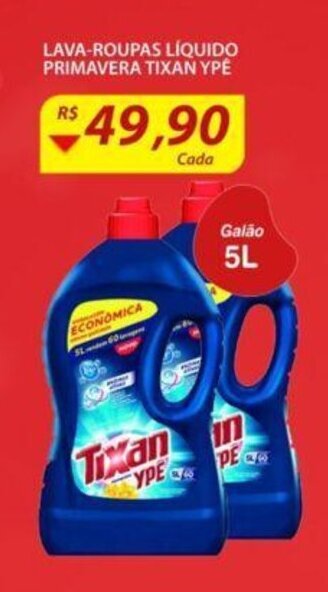 Assaí Atacadista Lava roupas Liquido Primavera Tixan Ype 5L oferta