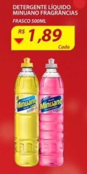 Assaí Atacadista Detergente Liquido Minuano fragrancias 500ml oferta