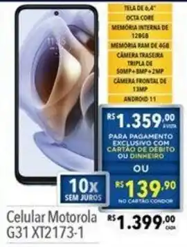Supermercados Condor Celular Motorola G31 oferta