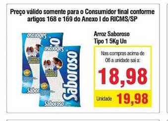 Spani Atacadista Arroz Saboroso Tipo 1 5kg oferta