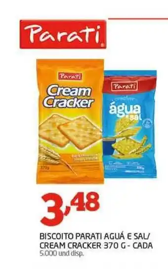 Cooper Biscoito Parati Aguá E Sal Cream Cracker 370g oferta
