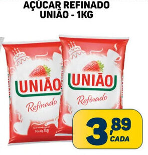 Dom Atacadista Acucar refinado Uniao 1kg oferta