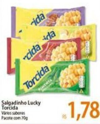 Atacadão Salgadinho Lucky Torcida Sabores 70g oferta
