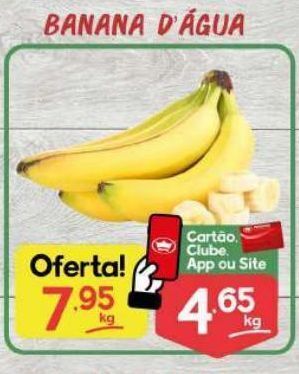 Supermercados Princesa Banana d'água kg oferta