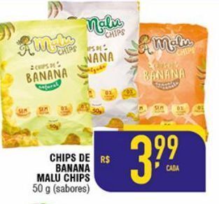 Chips de banana malu chips 50g sabores