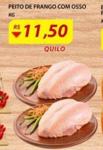 Assaí Atacadista Peito de Frango com Osso 1kg oferta
