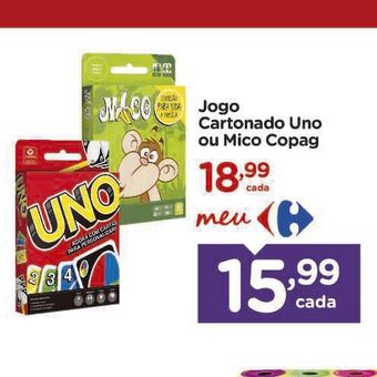 Carrefour Jogo cartonado uno ou mico copag oferta