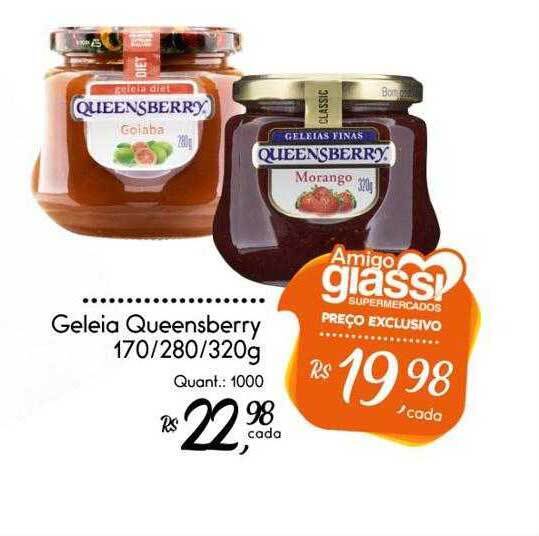 Geleia Morango Diet Queensberry Vidro 280g - giassi - Giassi