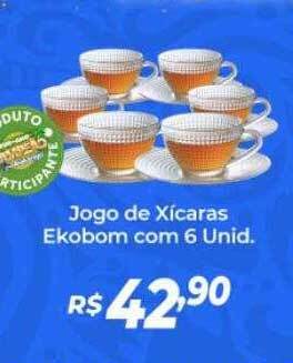 Atakarejo Jogo de xícaras ekobom com 6 unid. oferta