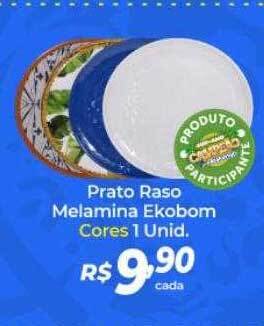 Atakarejo Prato raso melamina ekobom cores 1 unid. oferta