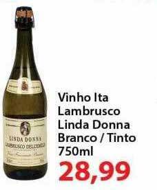Chama Supermercados Vinho ita lambrusco linda donna branco tinto oferta