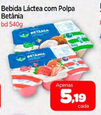 Nordestão Bebida Lactea com Polpa Betania 540g oferta