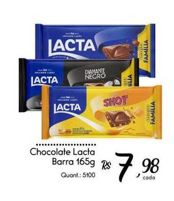 Giassi Supermercados Chocolate lacta barra oferta